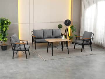 Rüya, 3+1+1 Bahçe-Balkon Mobilyası, Gri 