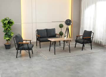 Rüya, 2+1+1 Bahçe-Balkon Mobilyası, Antrasit 