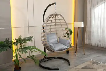 Zigonzi Home, Tek Kişilik Salıncak, Rattan, Krem