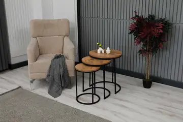 Zigonzi Home, Üçlü, Siyah Metal 